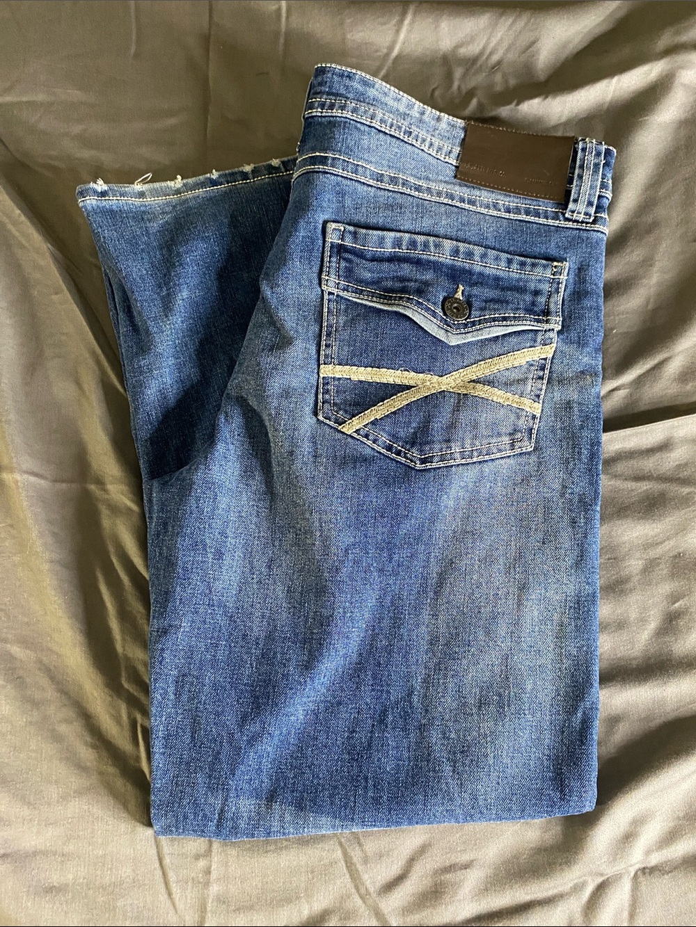 Y2K TK Axel Slim Boot Jeans 36 x 29  Blue Mid Rise Stretch Denim Cowboy Western